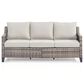 Sunwell Garden 30"H 3-Seater Outdoor Sofa with Beige Cushions in Gray, , large