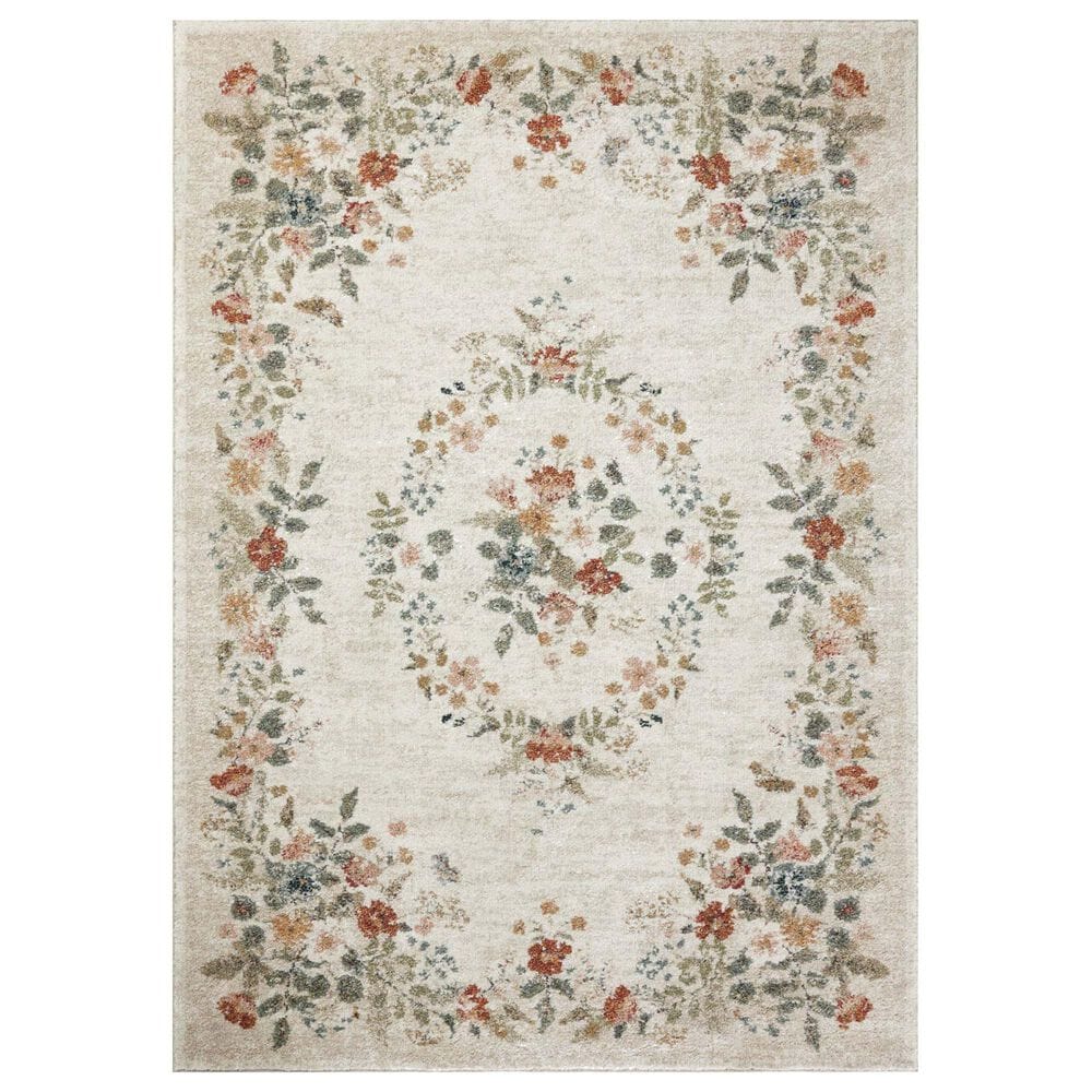 Rifle Paper Co. x Loloi Laurel Strawberry Fields 9"2" x 12"2" Cream Area Rug, , large