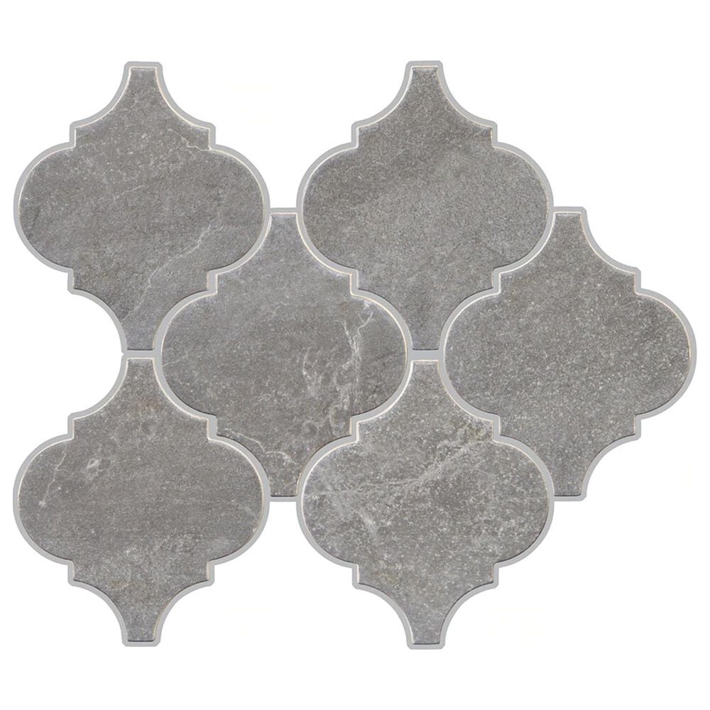 Marazzi Marble Obsession 5" x 6" Arabesque Porcelain Tile In Grigio, , large
