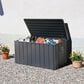HOMLUX 120-Gallon Outdoor Waterproof Storage Deck Box in Dark Gray, , large