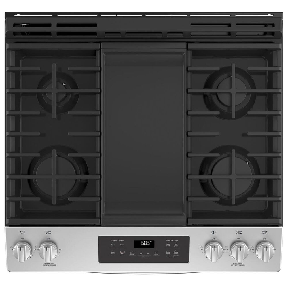GE Appliances 30" SlideIn Front Control Gas Range in Stainless Nebraska Furniture Mart