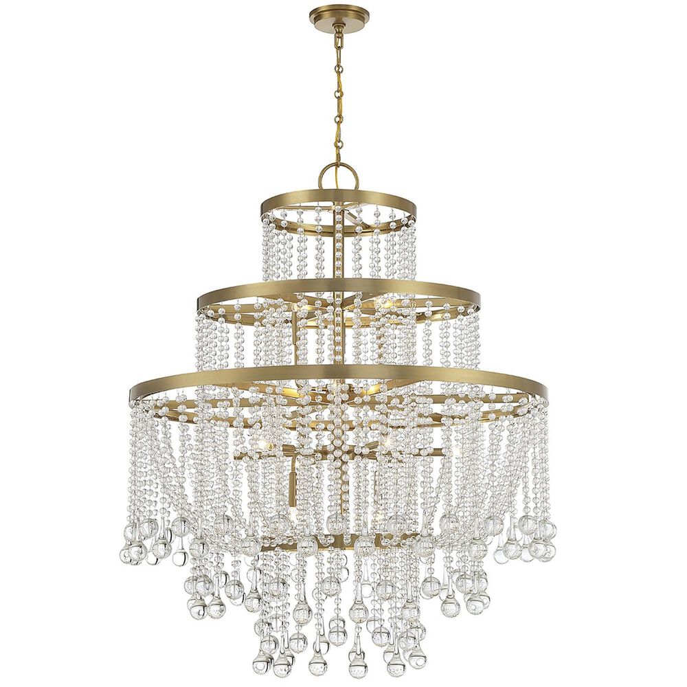 Savoy House Luna 15 Light Chandelier in Warm Brass, , large