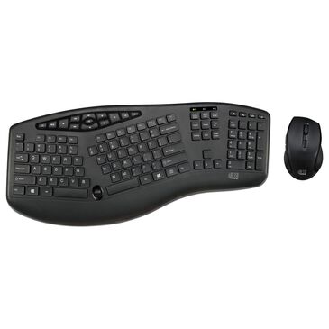 Adesso TruForm Media 1600 - Wireless Ergonomic Keyboard and Optical Mouse in Black, , large