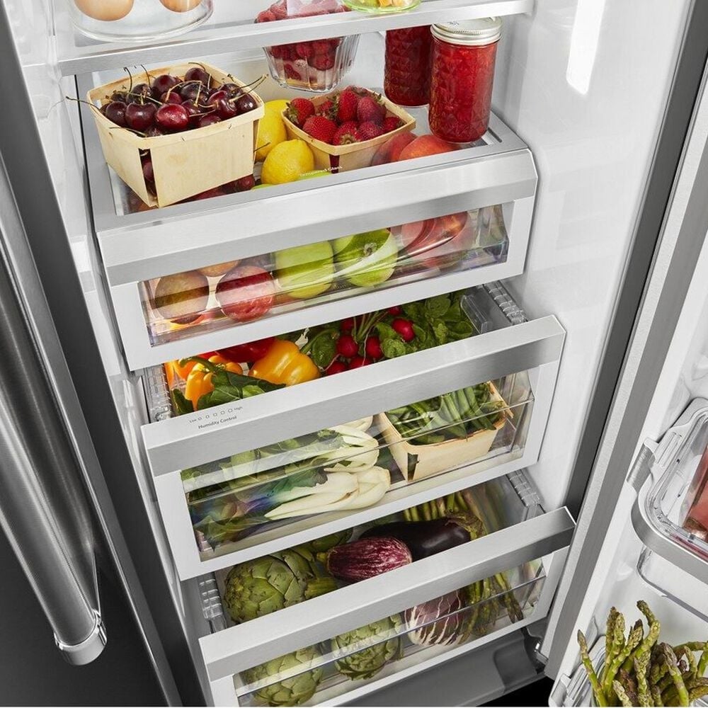 KitchenAid 24.8 Cu. Ft. Side-by-Side Refrigerator with Exterior Ice and Water in Stainless Steel with PrintShield Finish, , large