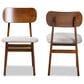 Baxton Studio Euclid Side Chair with Grey Cushion in Walnut Brown (Set of 2), , large