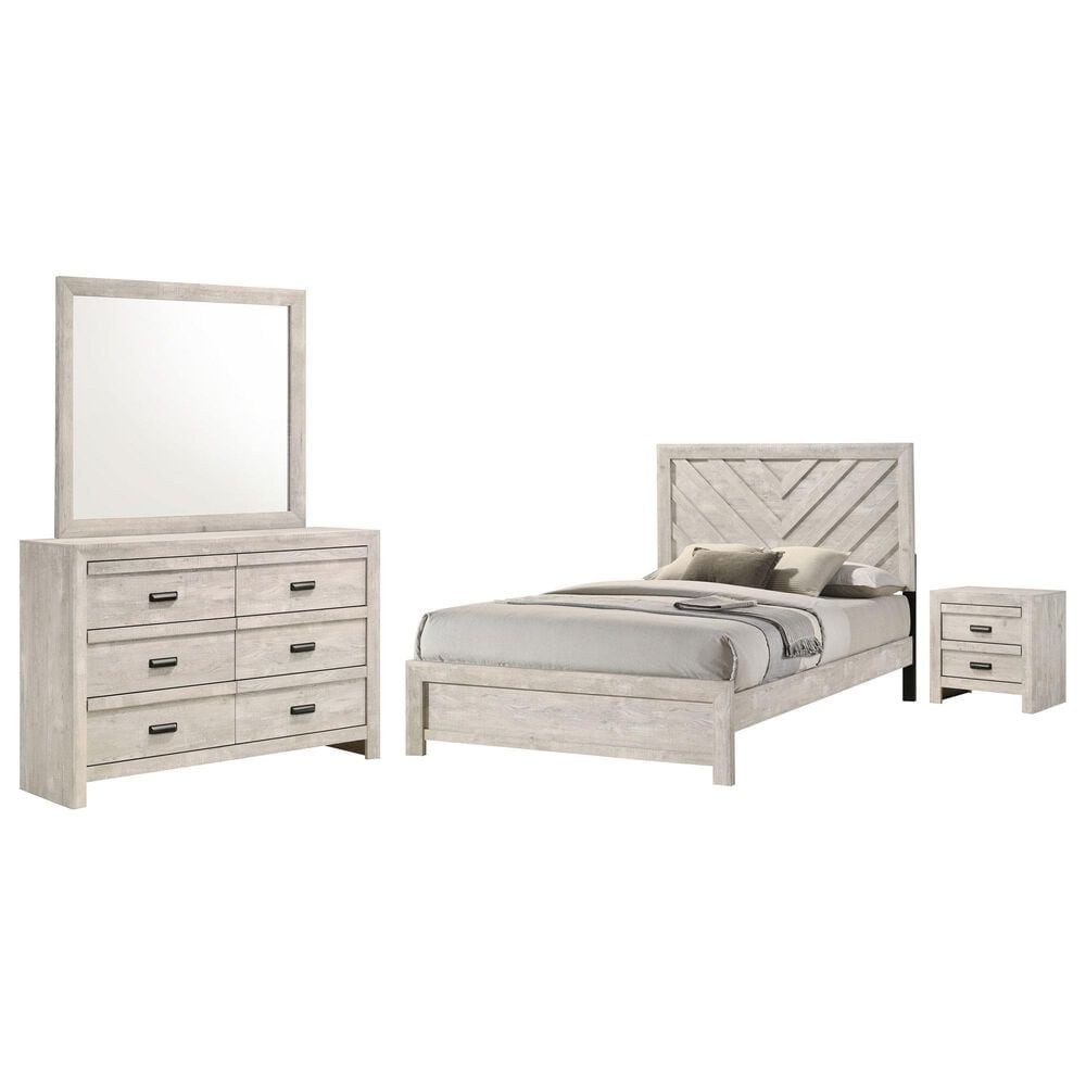 Crown Mark Valor 4-Piece Queen Bedroom Set in Light Gray, , large