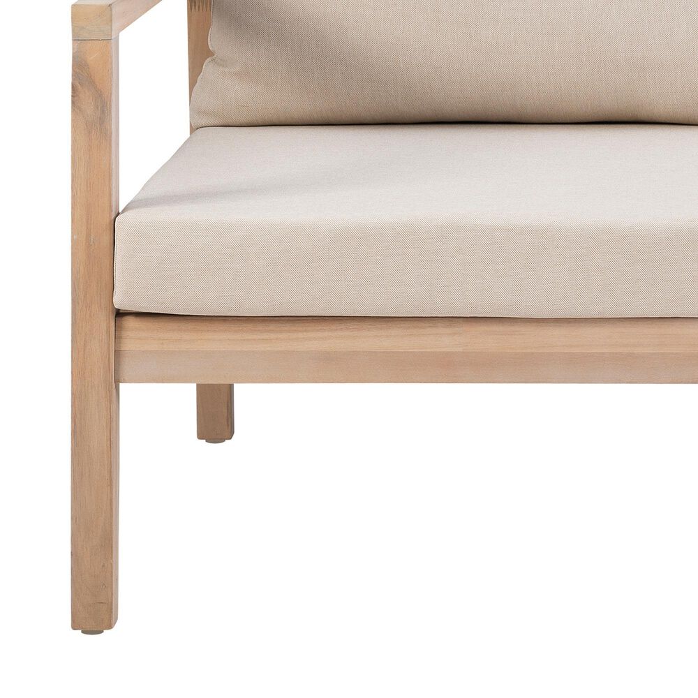 Linon Home Decor Teagon 2-Seater Outdoor Sofa with Beige Cushions in Natural, , large