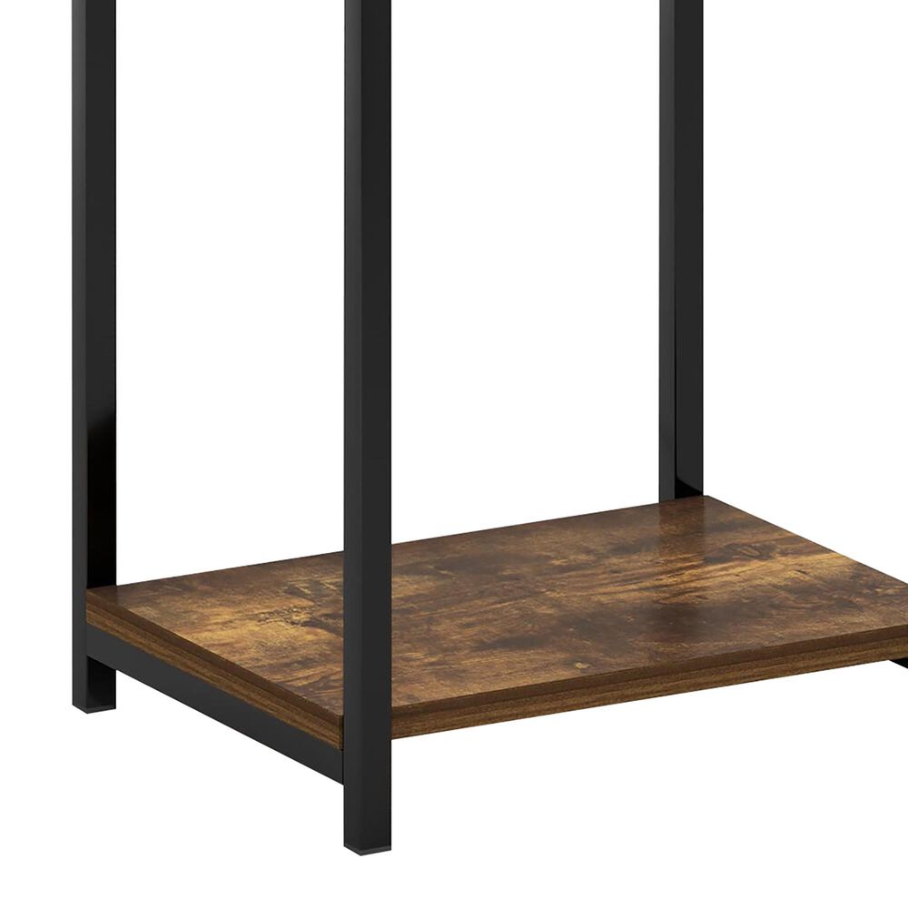 HOMLUX 3-Tier End Table with Open Shelf Storage Display in Amber Pine, , large