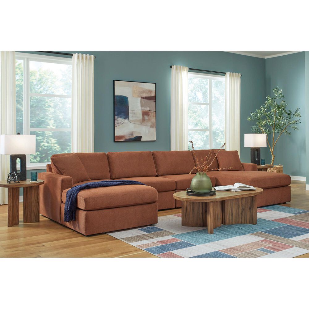Ashley Modmax 4-Piece Sectional with Double Chaise in Spice, , large