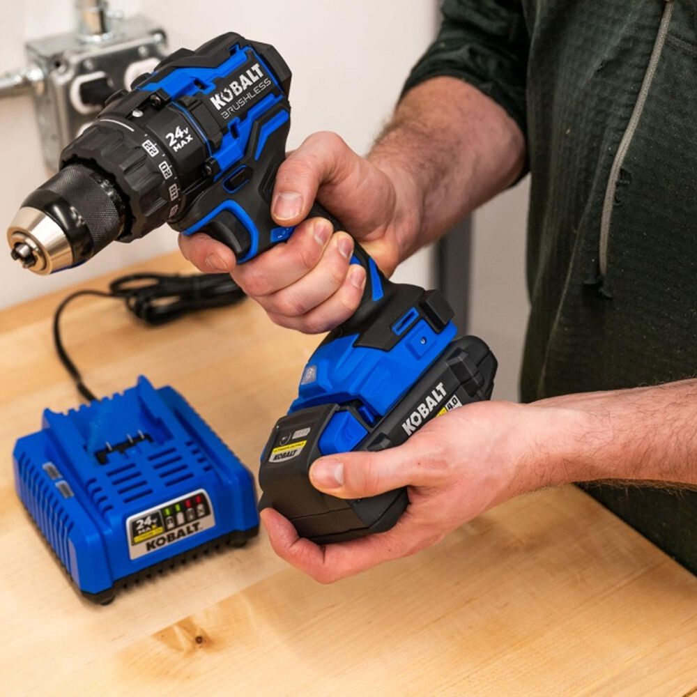 Kobalt XTR 24-Volt 1/2&quot; Keyless Brushless Cordless Drill in Black and Blue, , large