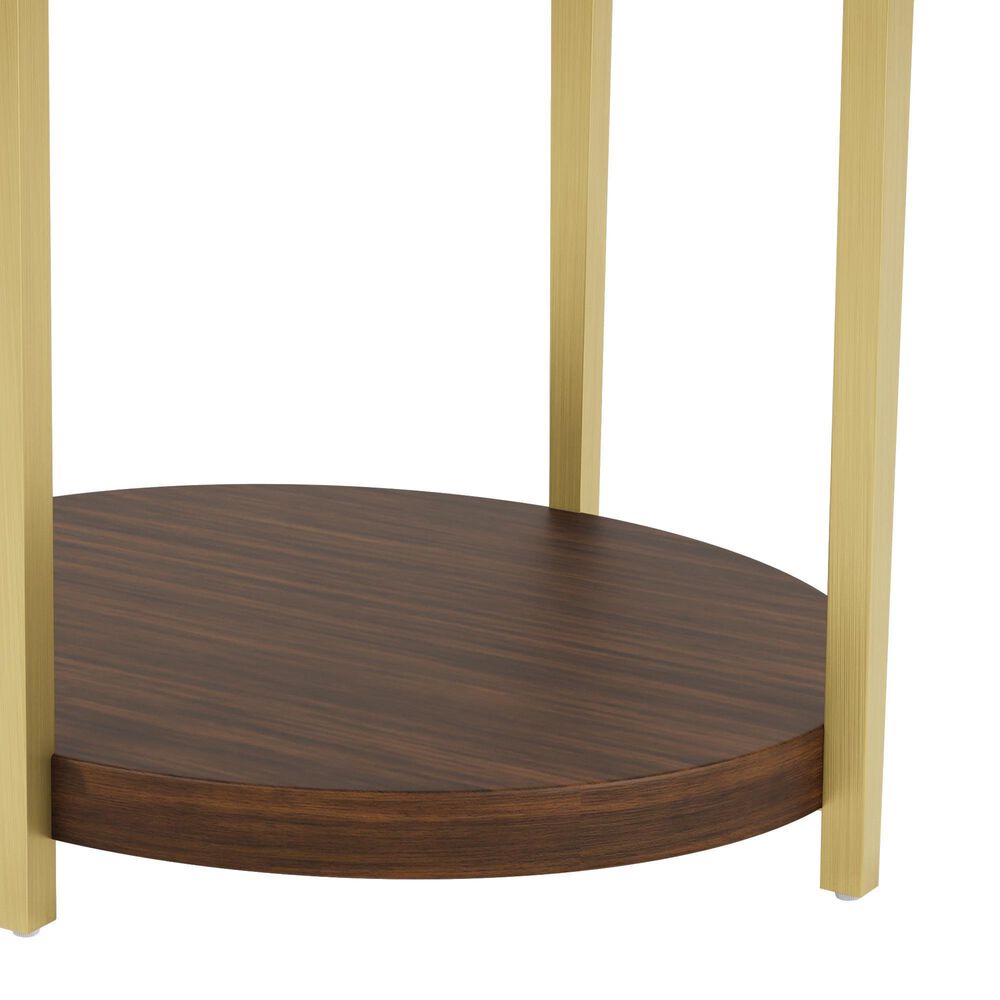 Riverside Furniture Emery Oval End Table in Smoked Cherry and Bronze, , large