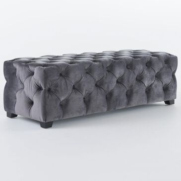 Noble House Piper Bench Ottoman in Gray Velvet, , large