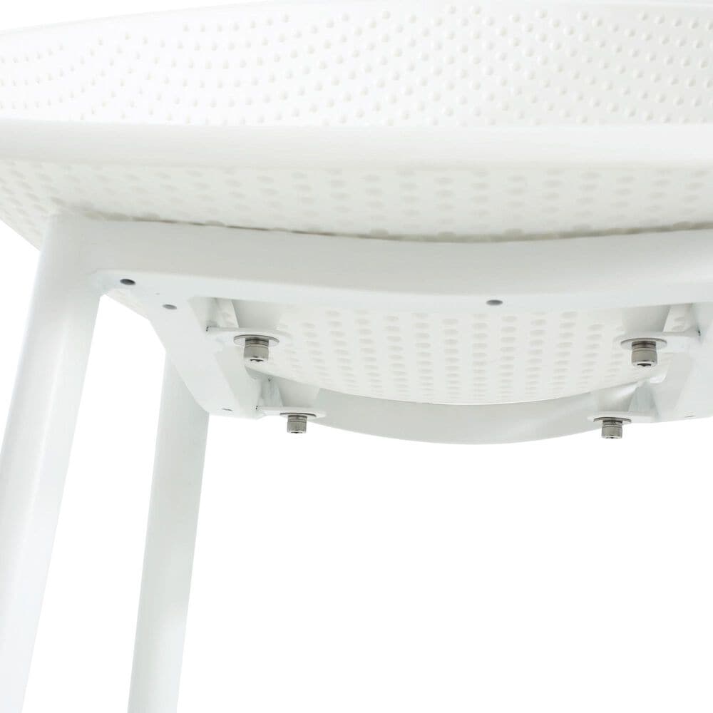 Hearth and Haven Gable Outdoor Barstool with Metal Frame in White (Set of 2), , large