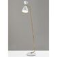 Adesso Oscar Floor Lamp in White and Antique Brass, , large