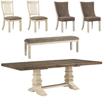Signature Design by Ashley Bolanburg 6-Piece Dining Set in Antique White and Weathered Oak, , large