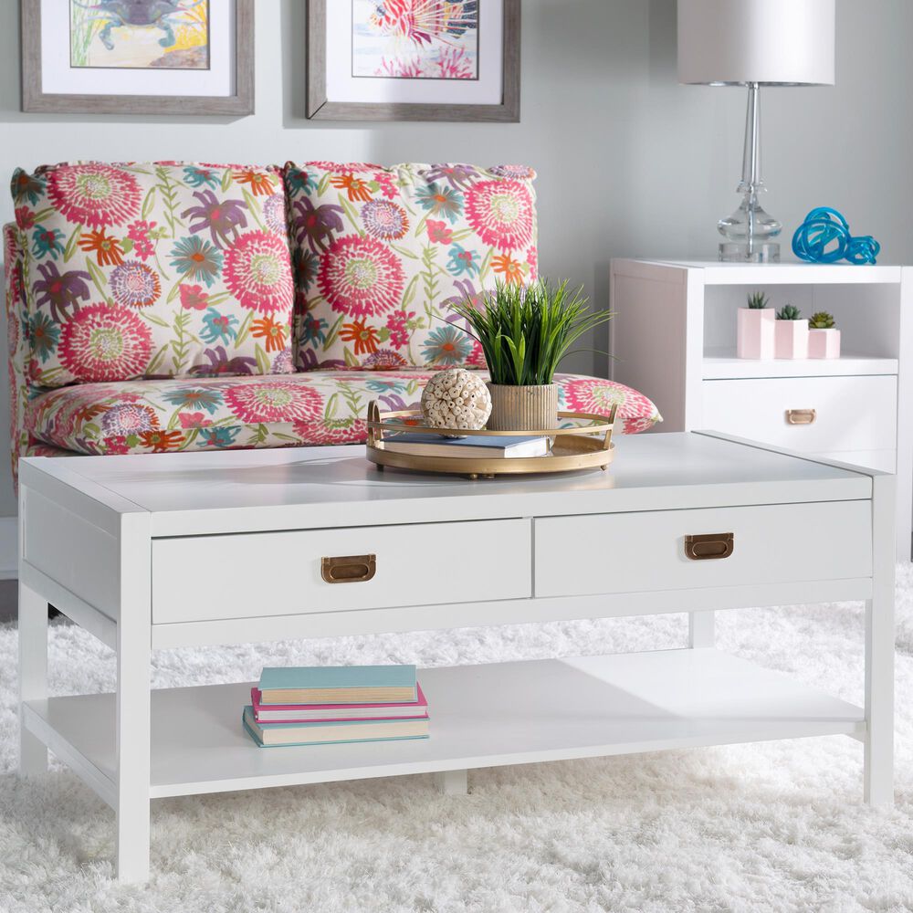 Linden Boulevard Perdita Coffee Table in White, , large
