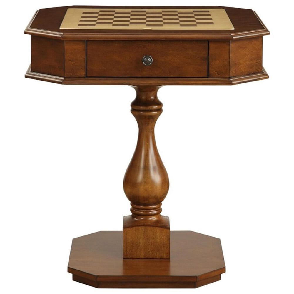HOMLUX Bishop 2-Drawer Game Table in Cherry, , large