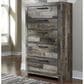 Ashley Derekson 5 Drawer Chest in Walnut and Gray, , large