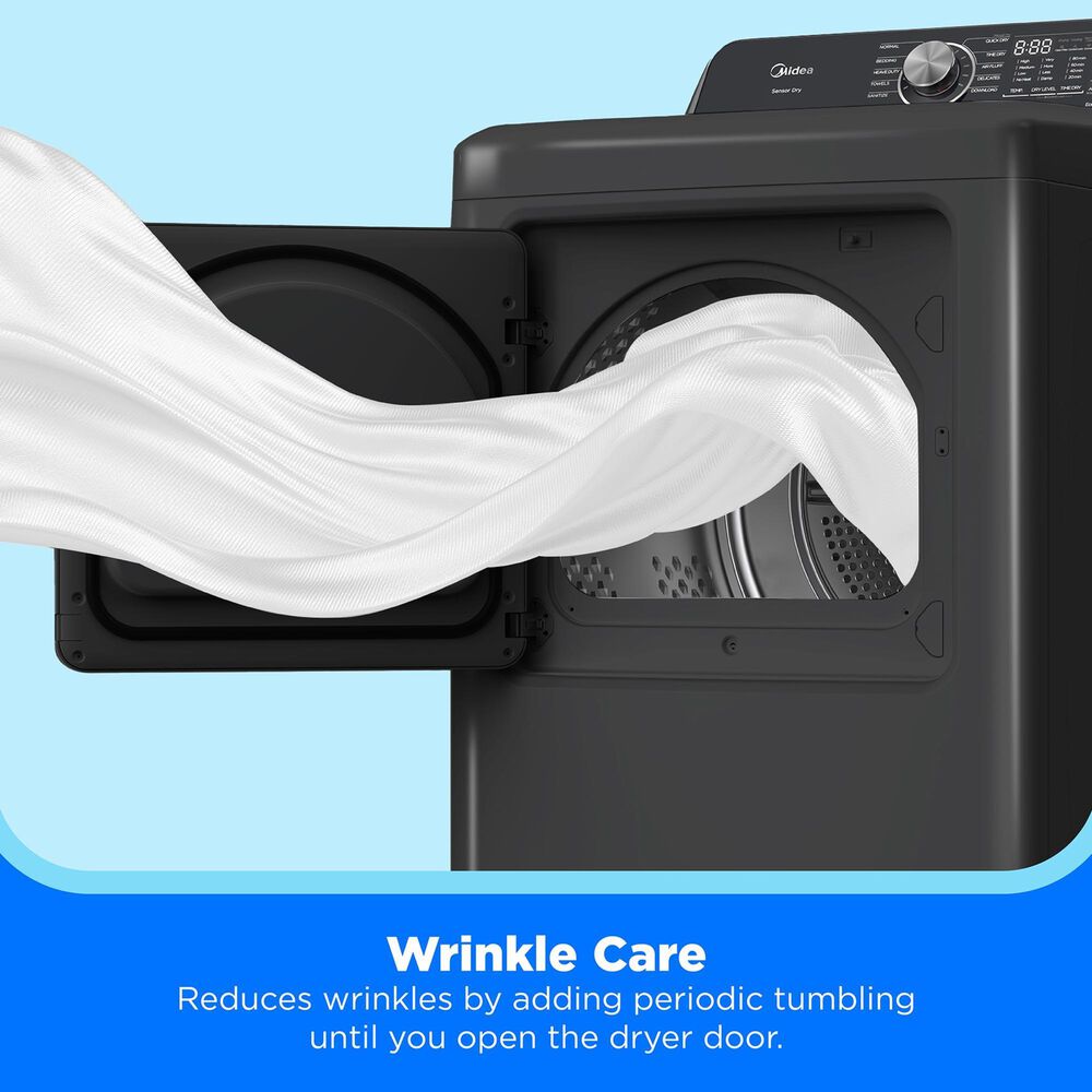 Midea 7 Cu. Ft. Smart Front Load Gas Dryer in Metallic Grey, , large