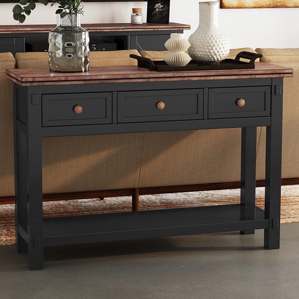 A-America Stormy Ridge Sofa Table in Chickory and Slate Black, , large