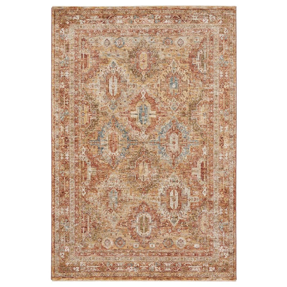 Nourison Sahar SHR01 9"3" x 12"7" Rust Area Rug, , large