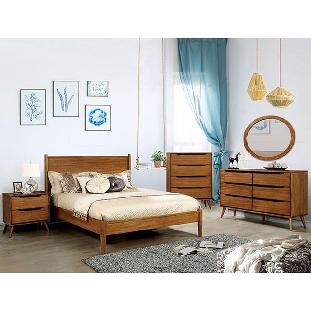 Furniture of America Lennart Twin Platform Bed in Oak, , large