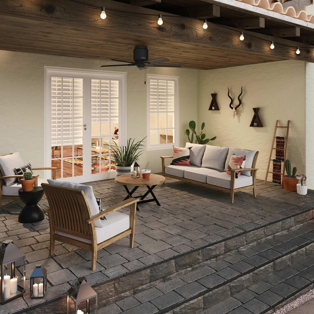 Hunter Terrace 44&quot; Outdoor Ceiling Fan in Matte Black, , large