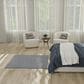 Nourison Courtyard Ivory and Blue 4" Square Indoor/Outdoor Area Rug, , large