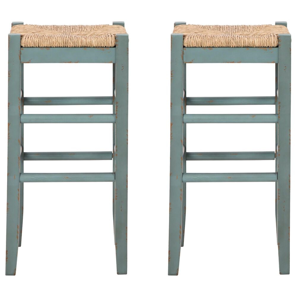 Ashley Mirimyn Bar Stool Set of 2 in Teal, , large
