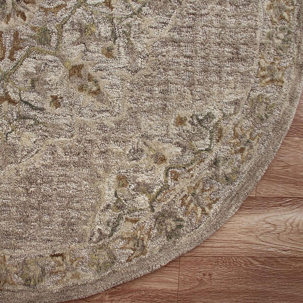 L&amp;R Resources Sinuous Cottage Medallion 4&#39; Round Beige and Cream Area Rug, , large