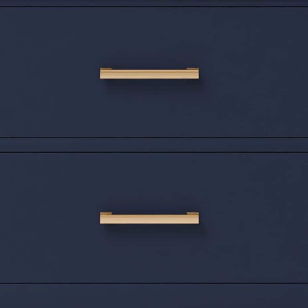 Lexora Home Castor 80" Double Bathroom Vanity in Blue with 2 cm White Quartz Top and Rectangular Sinks, , large