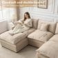 HOMLUX 107.87" Ultra-Comfort Chenille Sectional Sofa in Camel, , large