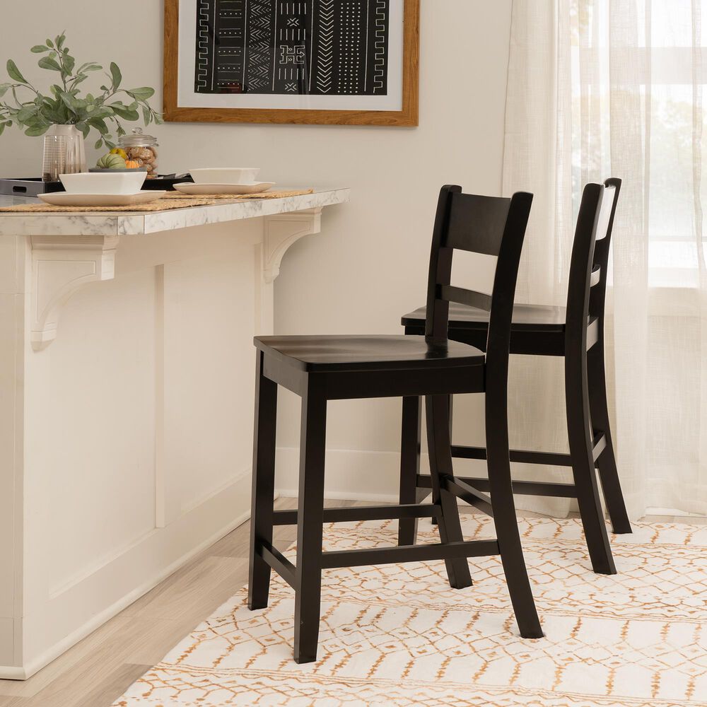 Linon Home Decor Torino Villa Counter Stool in Black, , large
