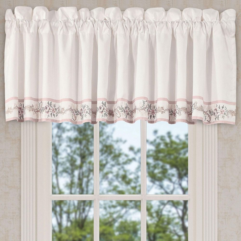 J. Queen New York Avant Garden 88&quot; x 18&quot; Window Straight Valance in Blush and Violet, , large
