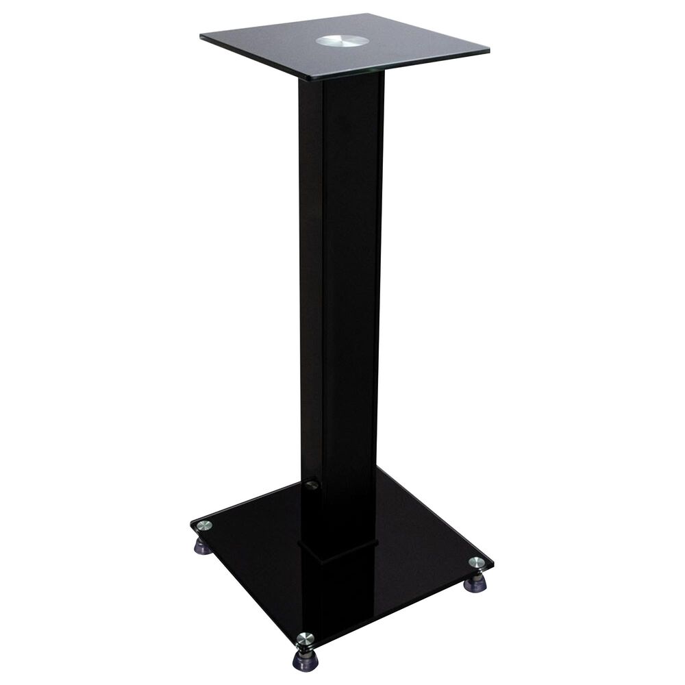 MetraAV Helios Glass and Wood Bookshelf Speaker Stand in Black, , large