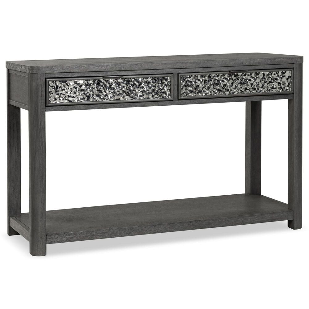 Furniture of America Piez Sofa Table in Ash Gray and Stainless Steel, , large