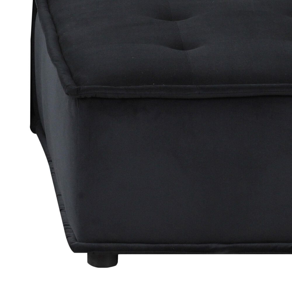 HOMLUX 40" Armless Lounge Chair in Black Velvet, , large