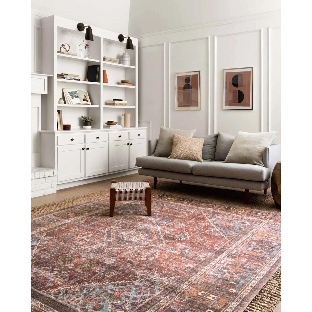 Loloi Loren LQ-13 2&#39;3&quot; x 3&#39;9&quot; Brick and Midnight Scatter Rug, , large