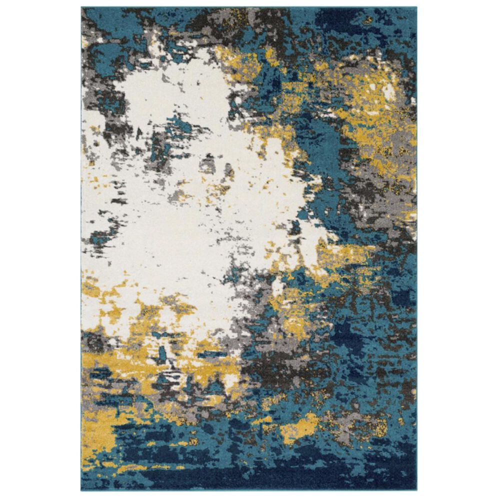 Surya Pepin PEI-1012 2" x 3" Aqua, Blue and Mustard Area Rug, , large