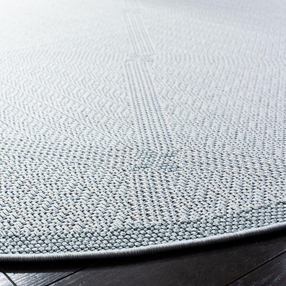Safavieh Bermuda BMU811M 8&#39; Round Light Blue and Ivory Indoor/Outdoor Area Performance Rug, , large
