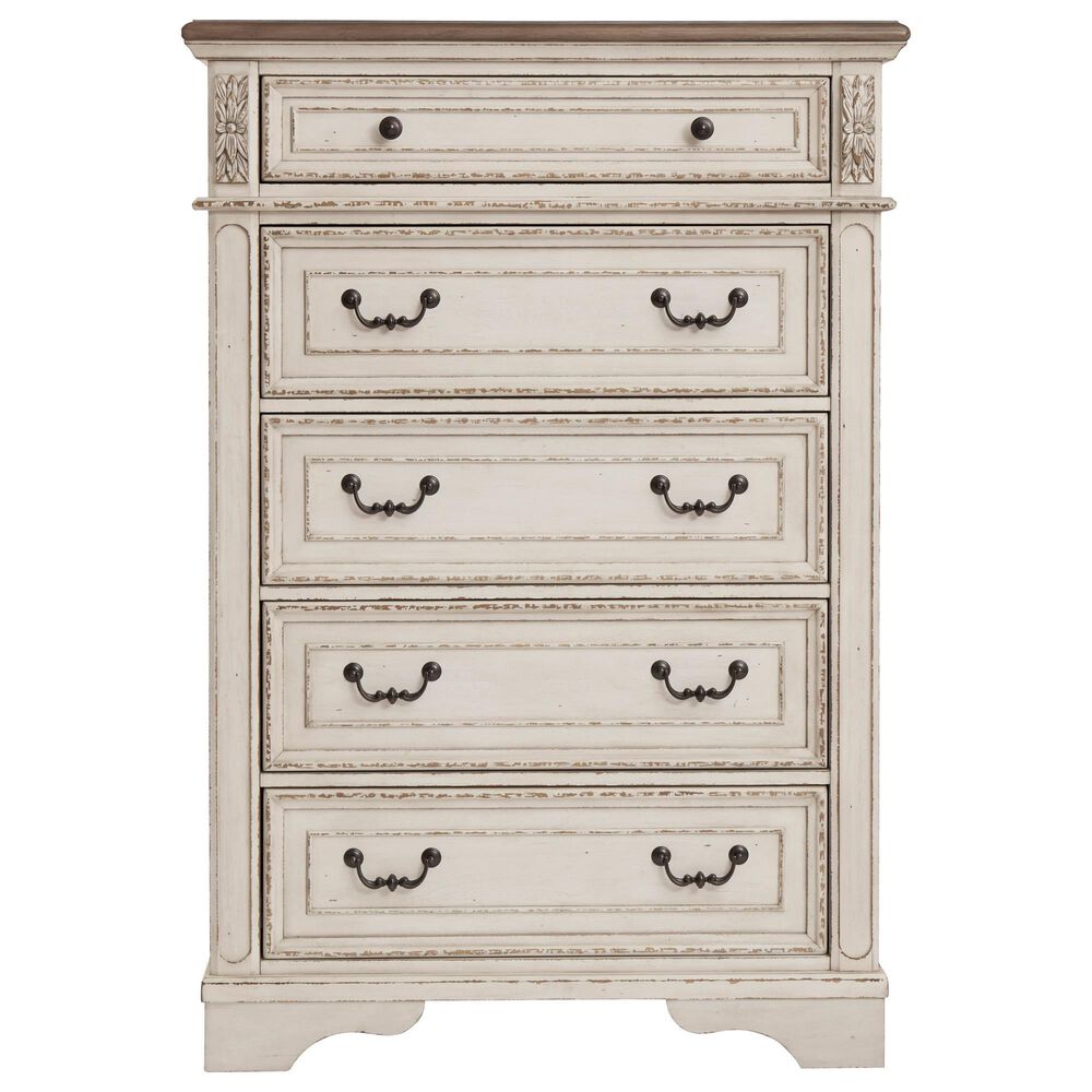Ashley Realyn 5-Piece Queen Upholstered Bed Set in Chipped White, , large