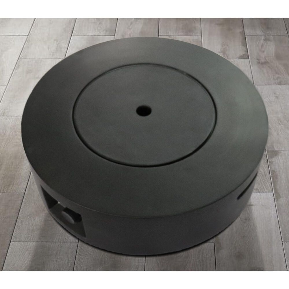 Living Source International Santiago Patio Round Fire Pit Table in Black, , large