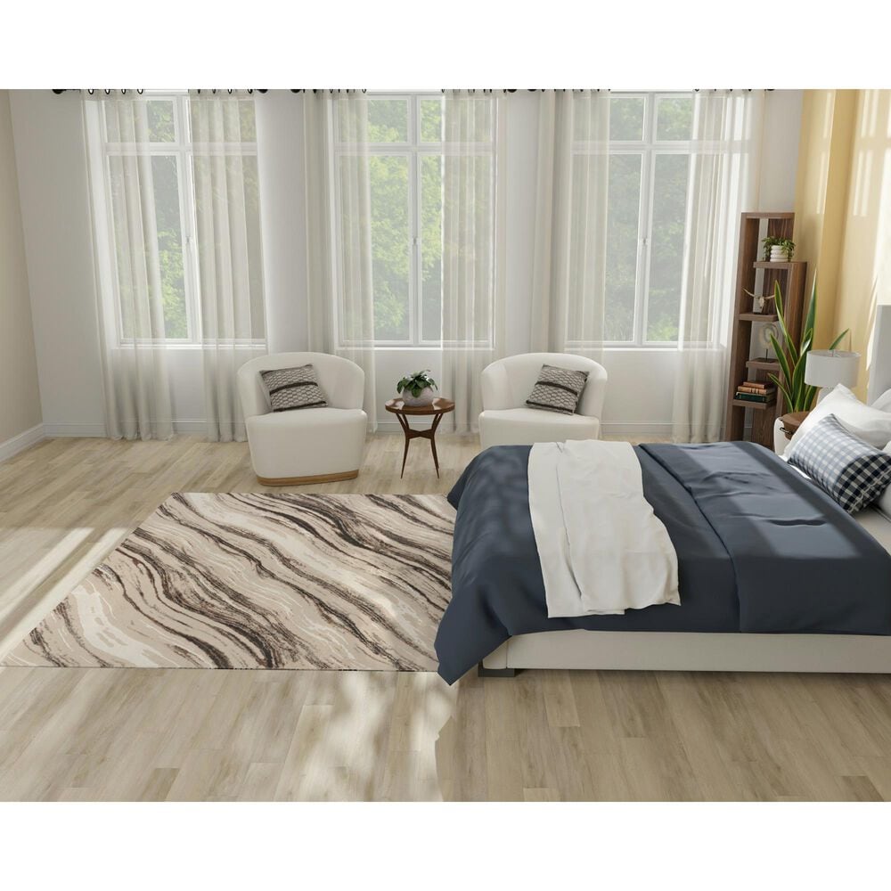 Nourison Sustainable Trends SUT05 5&#39;3&quot; x 7&#39;3&quot; Beige and Grey Area Rug, , large
