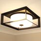 Golden Lighting Smyth 2-Light Outdoor Flush Mount with Opal Glass Shade in Natural Black, , large