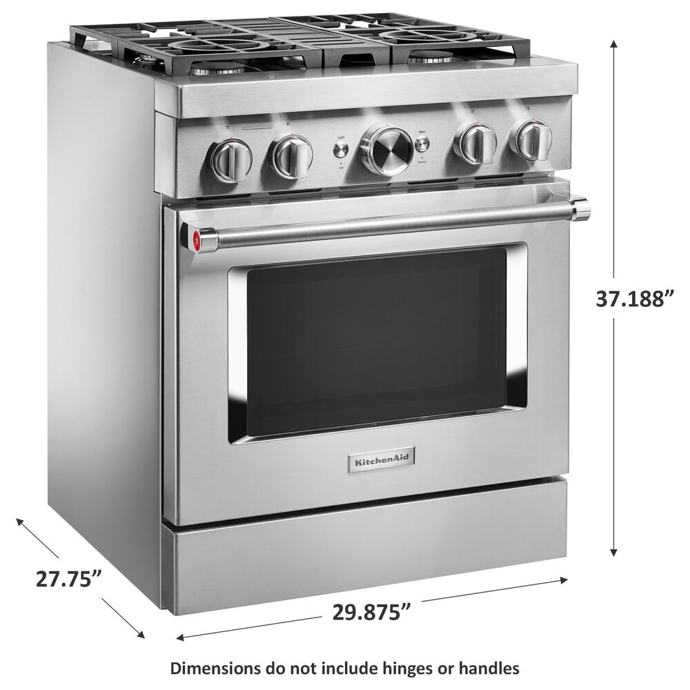 KitchenAid 30&quot; Professional Smart Dual Fuel Range in Stainless Steel, , large