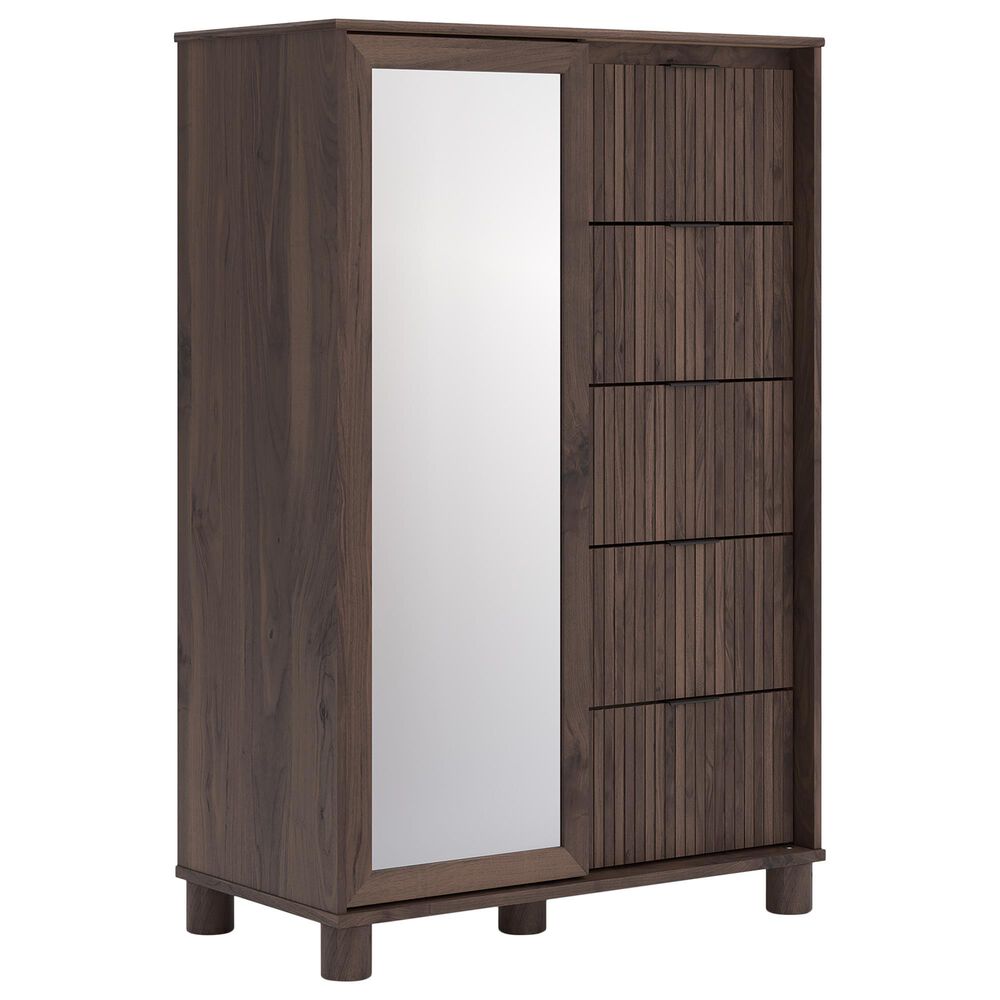 Ashley 5-Piece Queen Panel Platform Bedroom Set in Rich Brown, , large