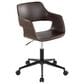 Lumisource Margarite Task Chair with Espresso Faux Leather Cushion in Black, , large