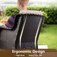 HOMLUX 29" Patio Single Chair with Brown Wicker in Beige (Set of 2), , large