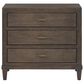 Furniture Worldwide Montclair Cocoa 3-Drawer Nightstand in Medium Brown with Outlets and USB Ports, , large
