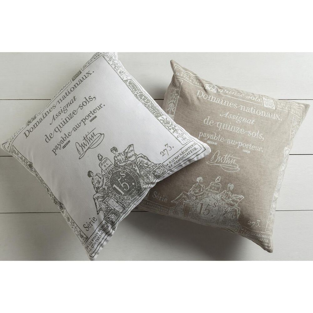 Surya Inc 22 X 22 Facile French Down Fill Pillow In Ivory And Charcoal Nebraska Furniture Mart